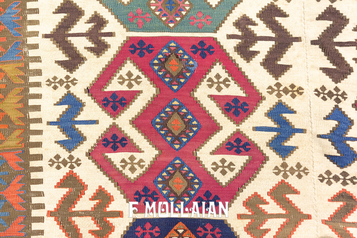 Kilim Rug Anatolian Geometric Design n°:781871